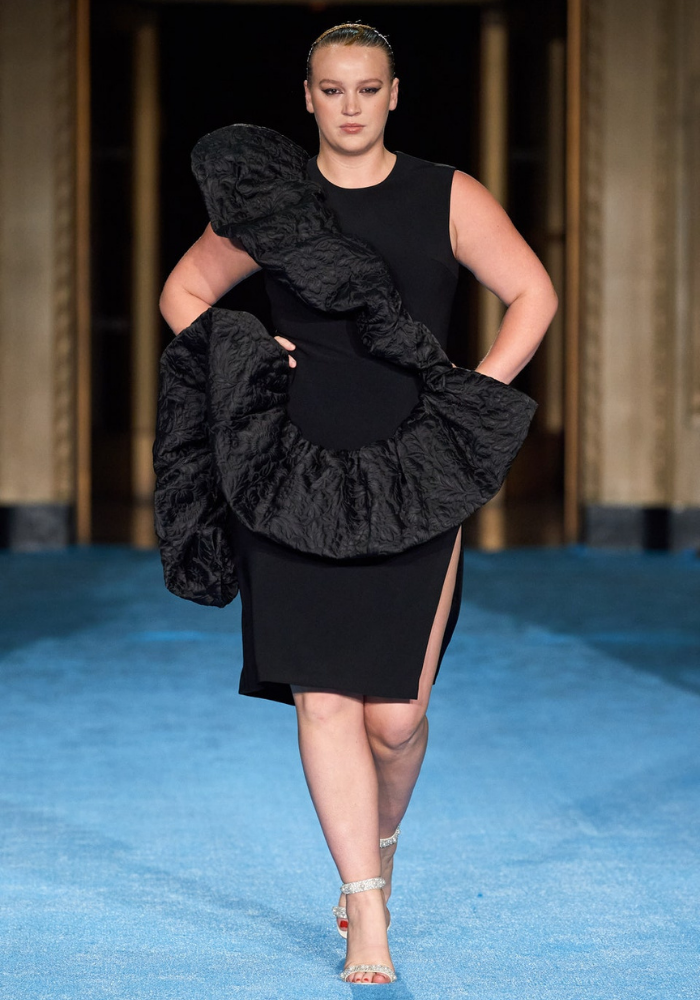 christian siriano One Shoulder Ruffle Peplum Dress