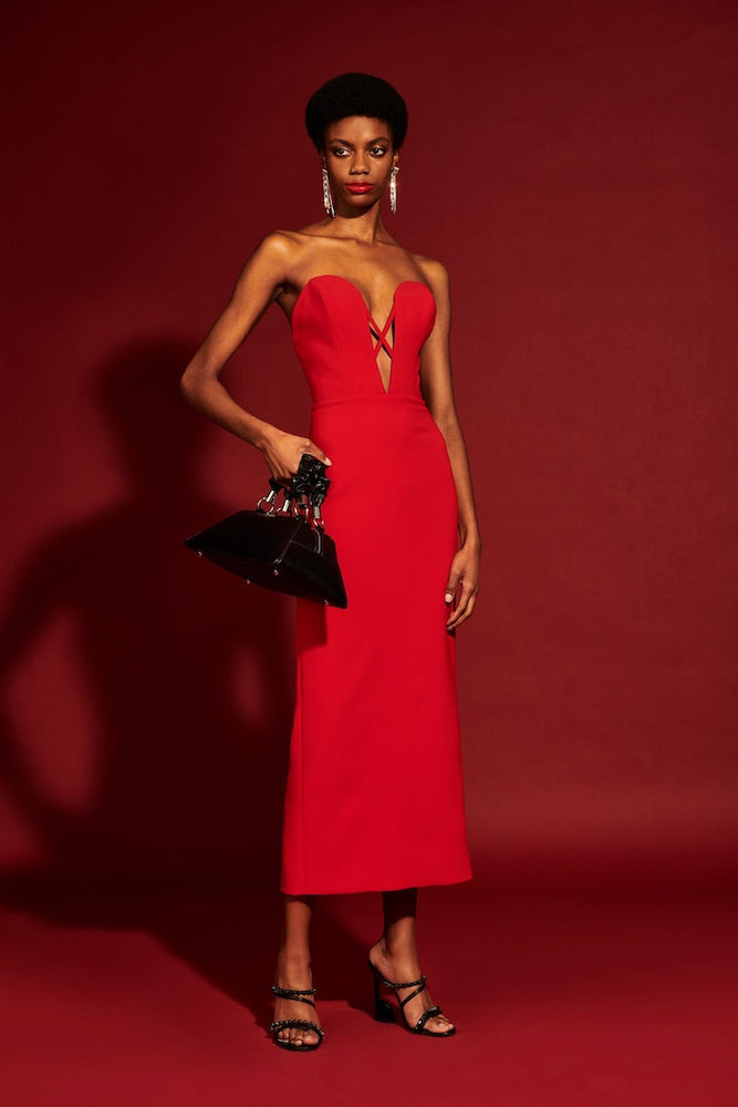 christian siriano Strapless Criss Cross Dress