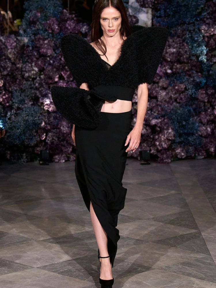 christian siriano Structured Tulle Top