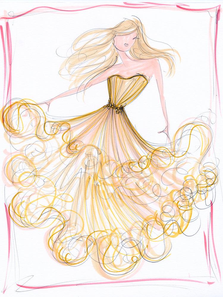 christian siriano "Taylor Swift" - Sketch Print