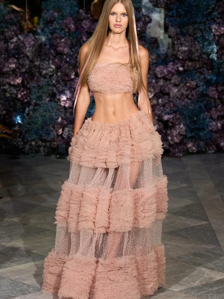 christian siriano Tulle Crop Top