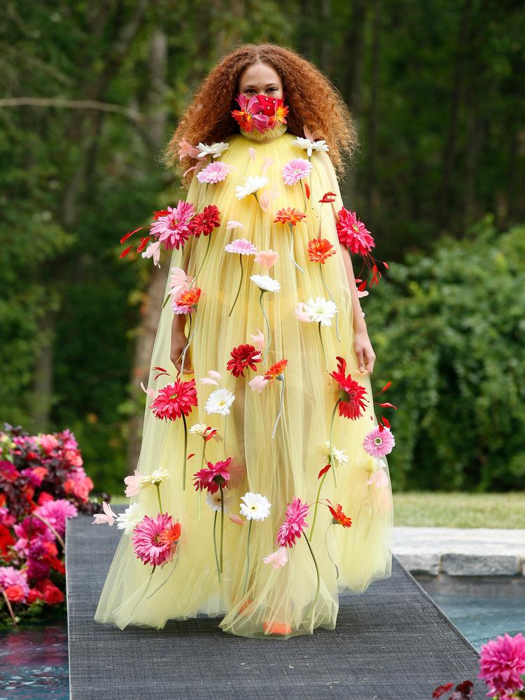 christian siriano Tulle Multi Colored Floral Gown