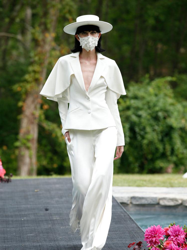 christian siriano White Capelet Blazer