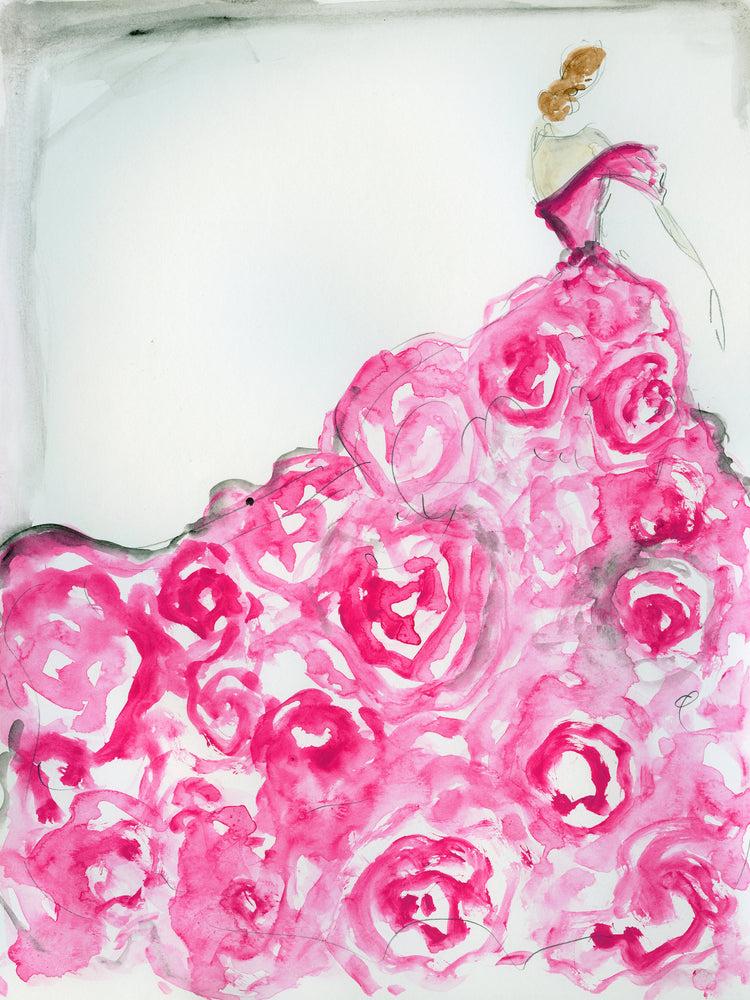 christian siriano "Wild Rose" - Sketch Print