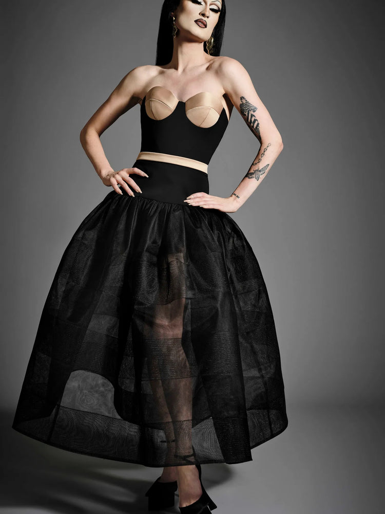 christian siriano Demi Cup Crinoline Tea Length Dress