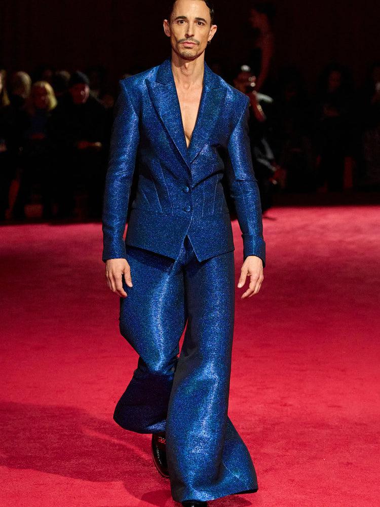 christian siriano Electric Blue Single Button Blazer