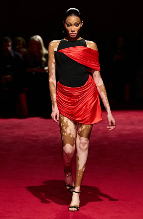 christian siriano Electric Red Jersey Single Sleeve Criss Cross Draped Dress