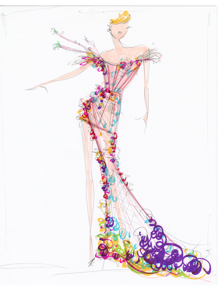 christian siriano "Lili Reinhart - Met Gala 2021" - Sketch Print