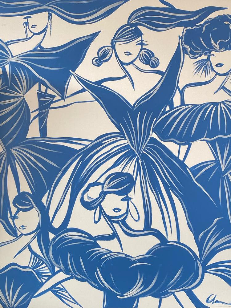 christian siriano "Met Gala Blue Gilded Age" - Original Painting