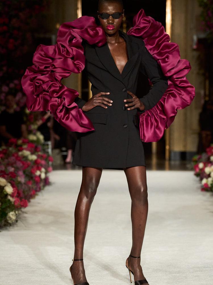 christian siriano Organza Bubble Sleeve Blazer Dress