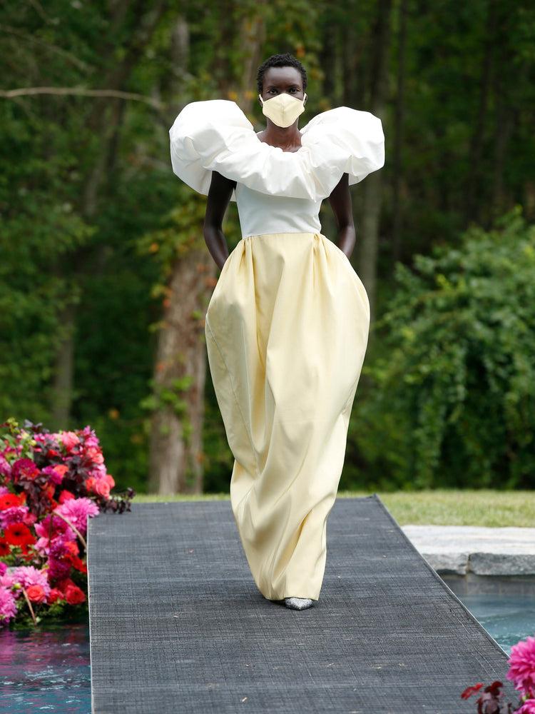 christian siriano Sculpted Neckline Gown with Pockets