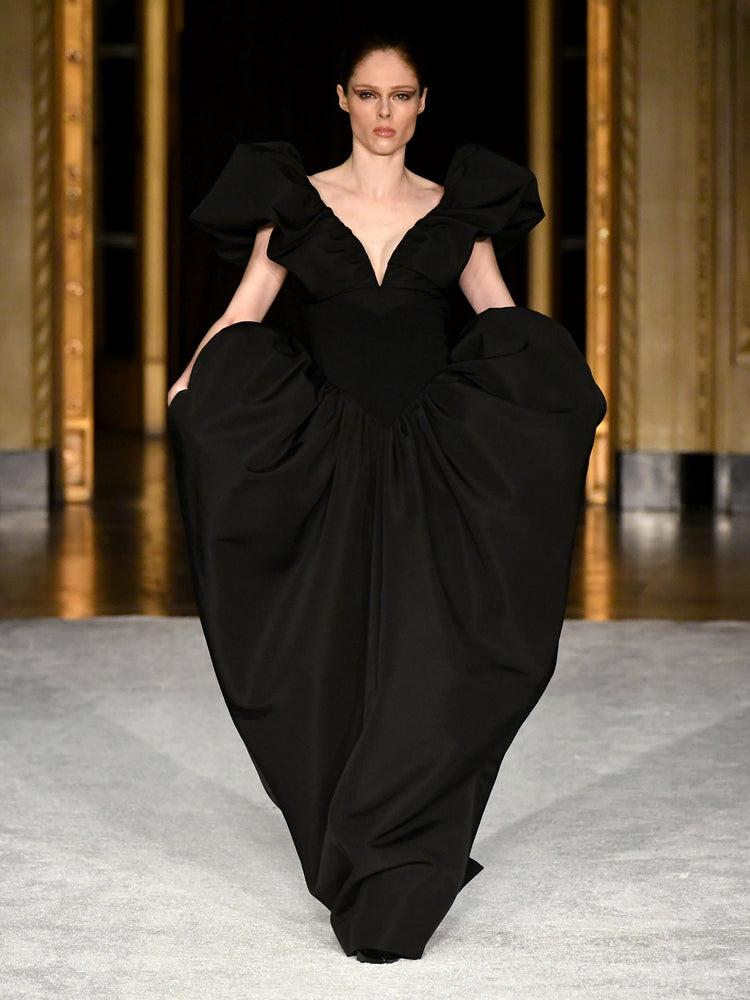 christian siriano Silk Faille V-Neck Heart-Shaped Gown