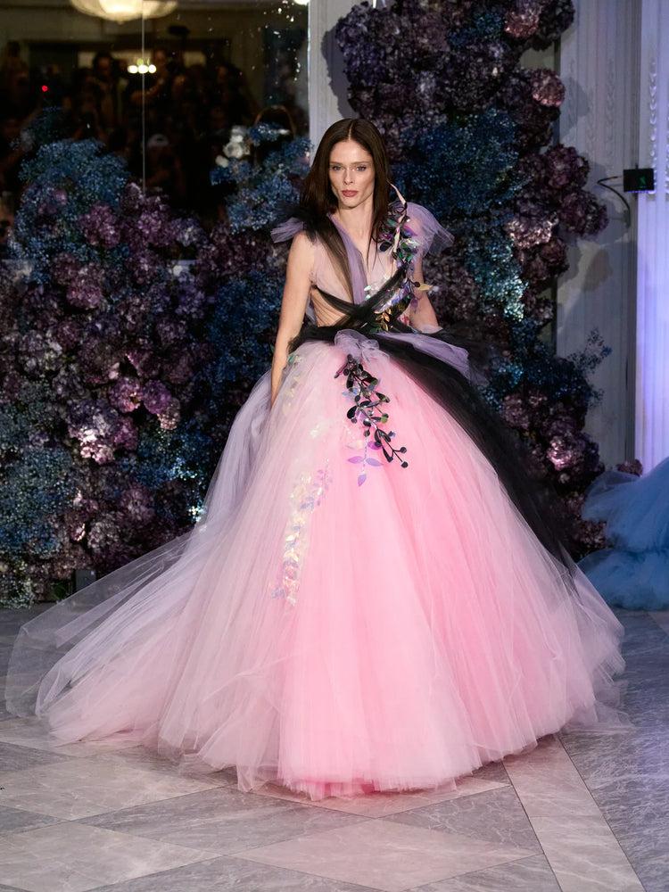 christian siriano Tulle Ball Gown with Iridescent Ribbon