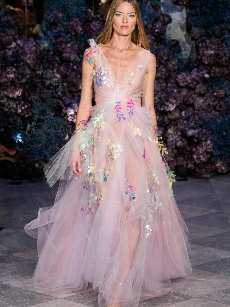 christian siriano Tulle Ballerina Gown with Iridescent Detail