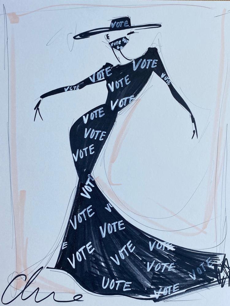 christian siriano "VOTE Gown - Collection 37" - Sketch Print christian siriano "VOTE Gown - Collection 37" - Sketch Print
