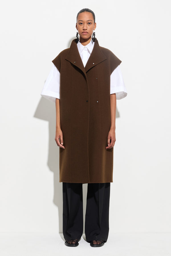 christian wijnants Cellina Sleeveless Coat Chestnut