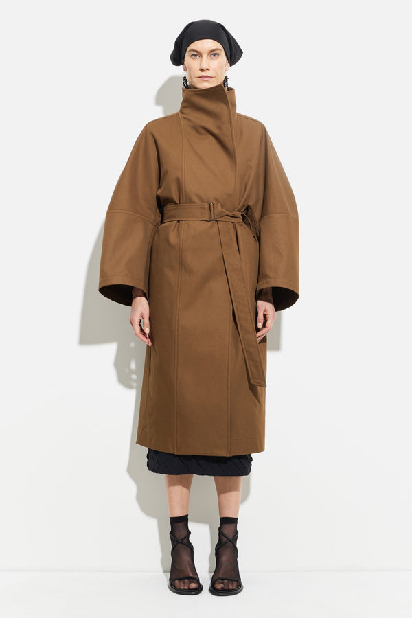 Christian Wijnants Cuwanak Oversized Coat Chestnut