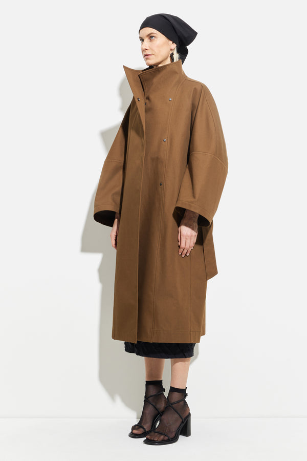 Christian Wijnants Cuwanak Oversized Coat Chestnut