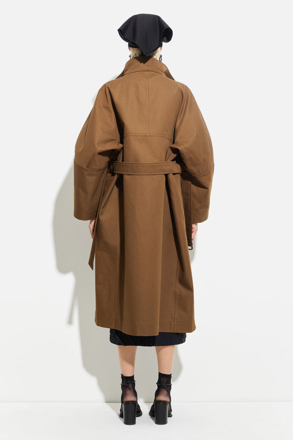 Christian Wijnants Cuwanak Oversized Coat Chestnut
