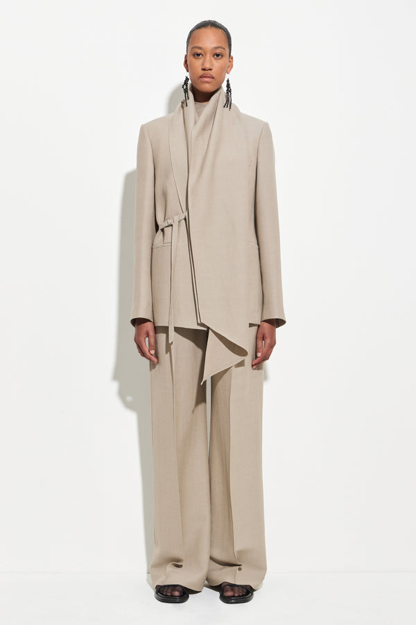 Christian Wijnants Jillos Draped Scarf Blazer Clay