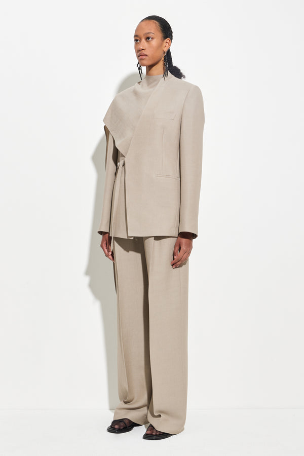 Christian Wijnants Jillos Draped Scarf Blazer Clay