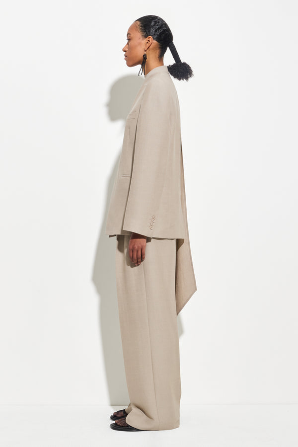 Christian Wijnants Jillos Draped Scarf Blazer Clay