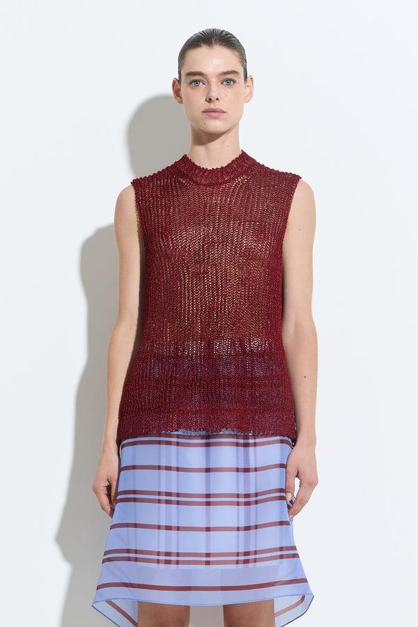 christian wijnants Kanas Sleeveless Knit Top Red