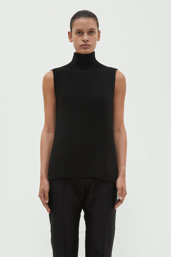christian wijnants Kari Sleeveless Knit Top Black