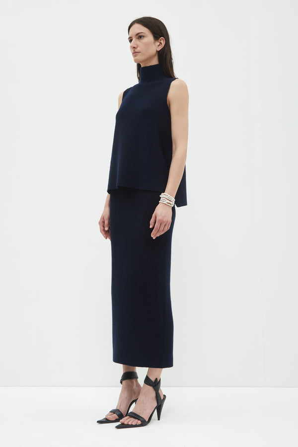 Christian Wijnants Kemi Sleeveless Knit Top Navy
