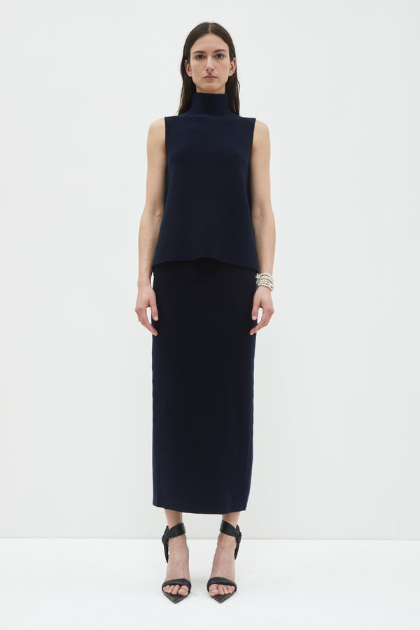 Christian Wijnants Kemi Sleeveless Knit Top Navy