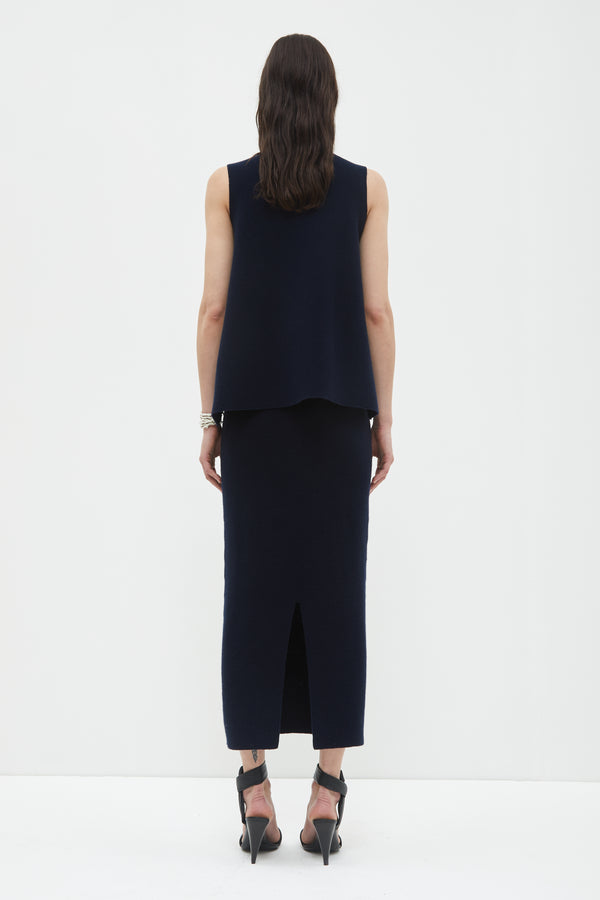 Christian Wijnants Kemi Sleeveless Knit Top Navy