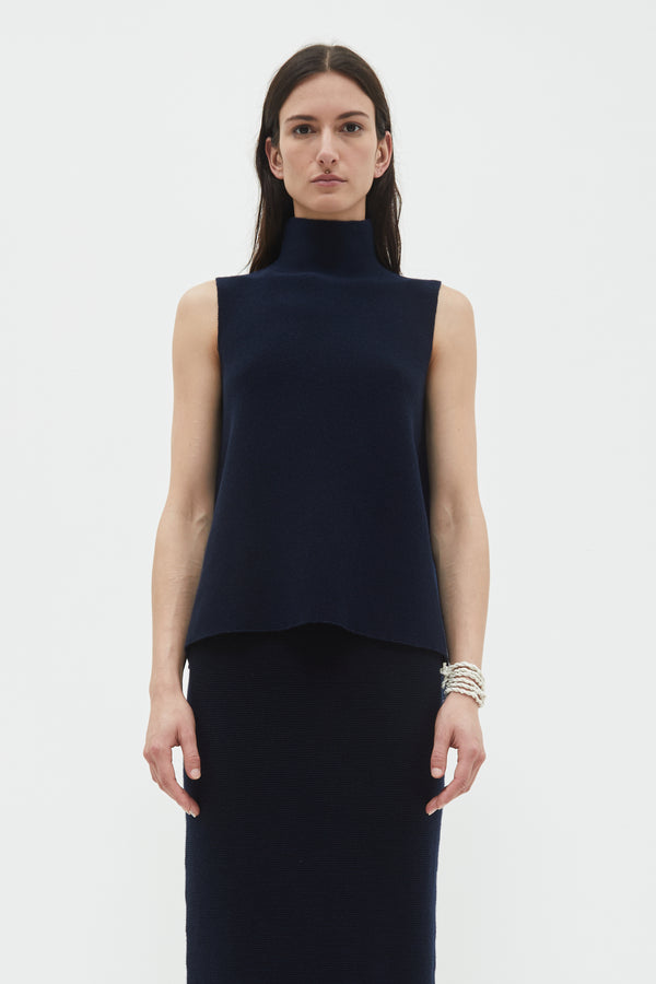 christian wijnants Kemi Sleeveless Knit Top Navy