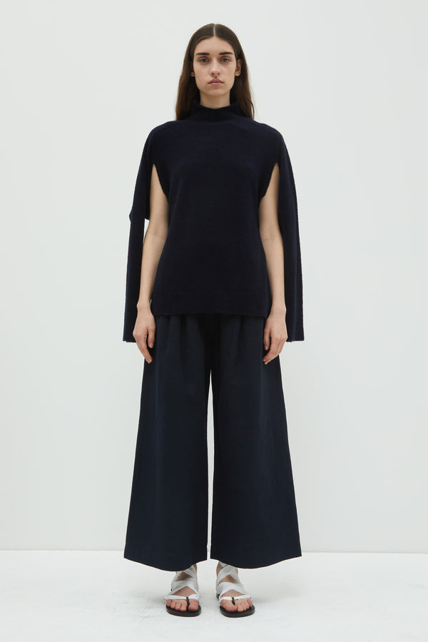 Christian Wijnants Kimbi Knotted Knit Top Navy
