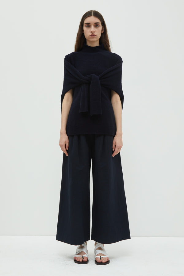 Christian Wijnants Kimbi Knotted Knit Top Navy