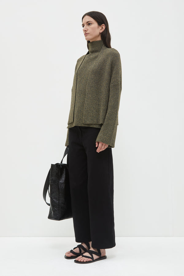 Christian Wijnants Kinbe Knit Cardigan Black Gold