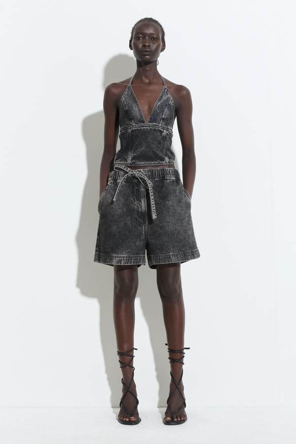 Christian Wijnants Panya Shorts Black Bleach Denim