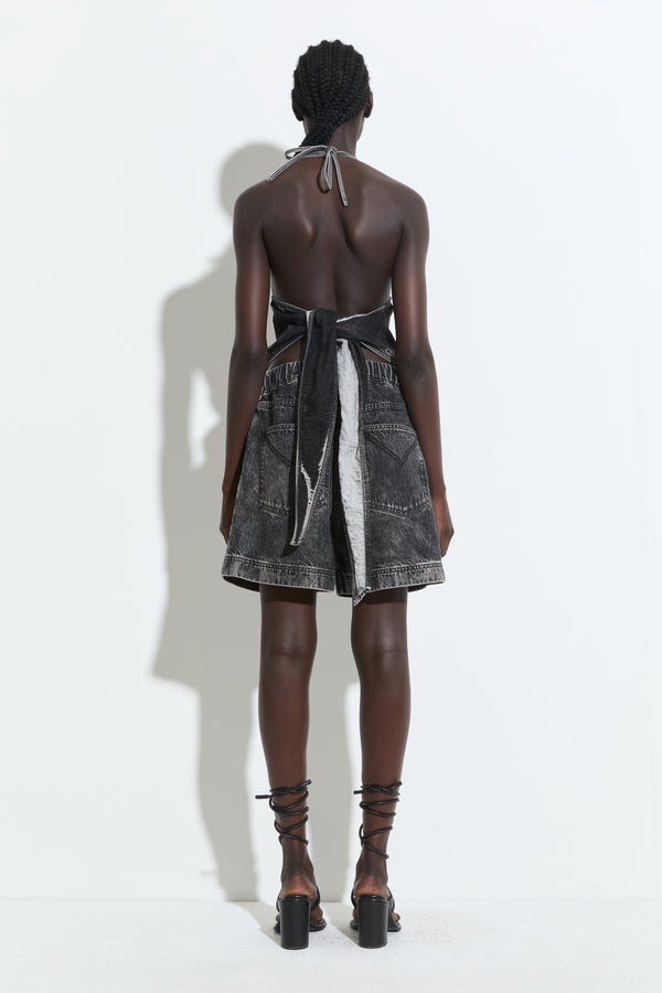 Christian Wijnants Panya Shorts Black Bleach Denim