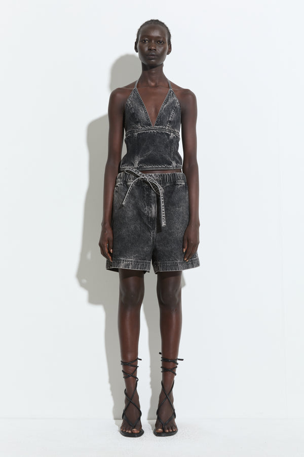 christian wijnants Panya Shorts Black Bleach Denim