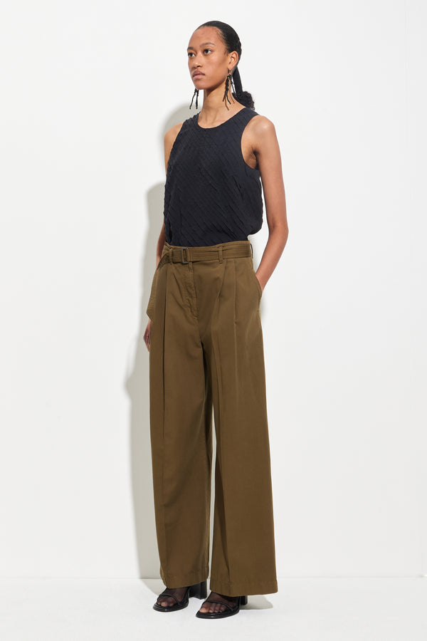 Christian Wijnants Paradisa Pleated Trousers Olive