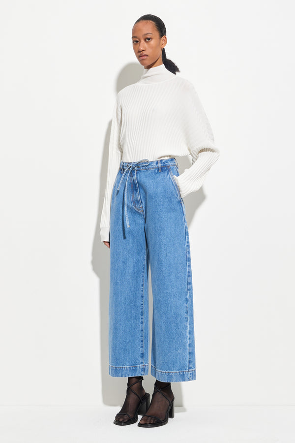 Christian Wijnants Pioni Wide Leg Denim Blue Denim