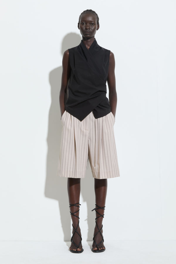 Christian Wijnants Posur Long Shorts Sand Stripe