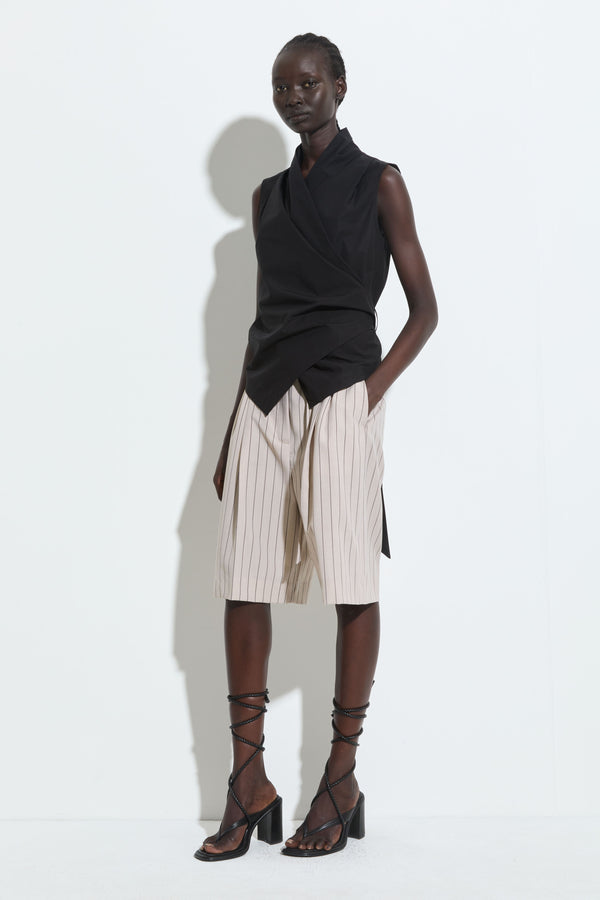 Christian Wijnants Posur Long Shorts Sand Stripe