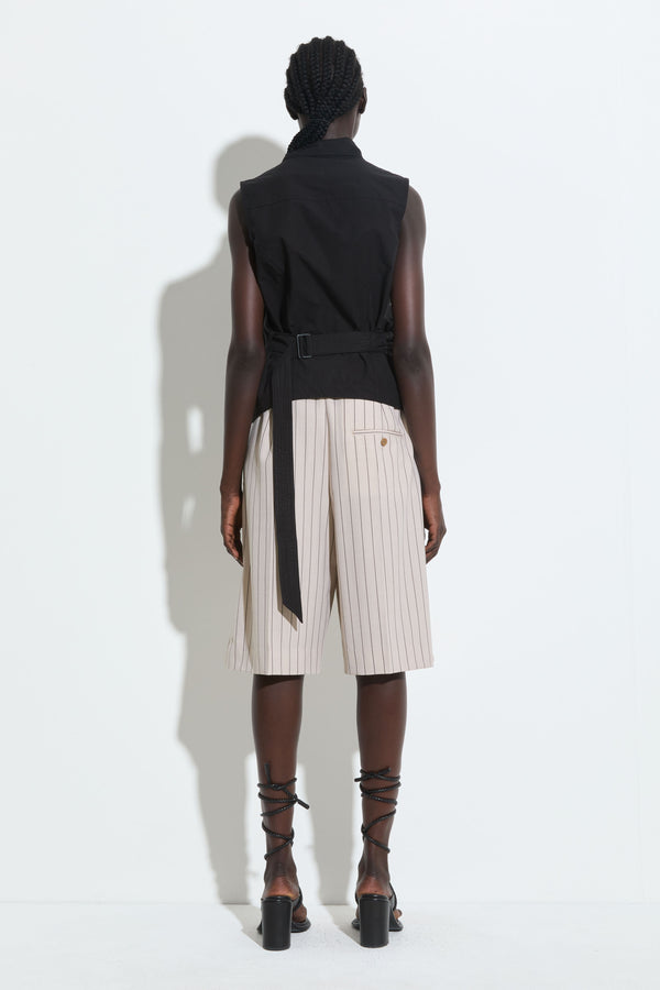 Christian Wijnants Posur Long Shorts Sand Stripe