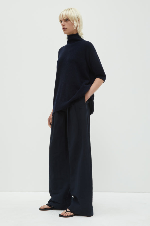 Christian Wijnants Prelah Long Wide Leg Pants Navy