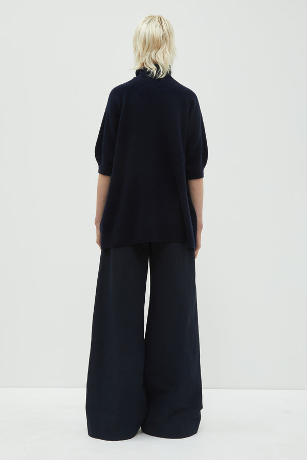 Christian Wijnants Prelah Long Wide Leg Pants Navy