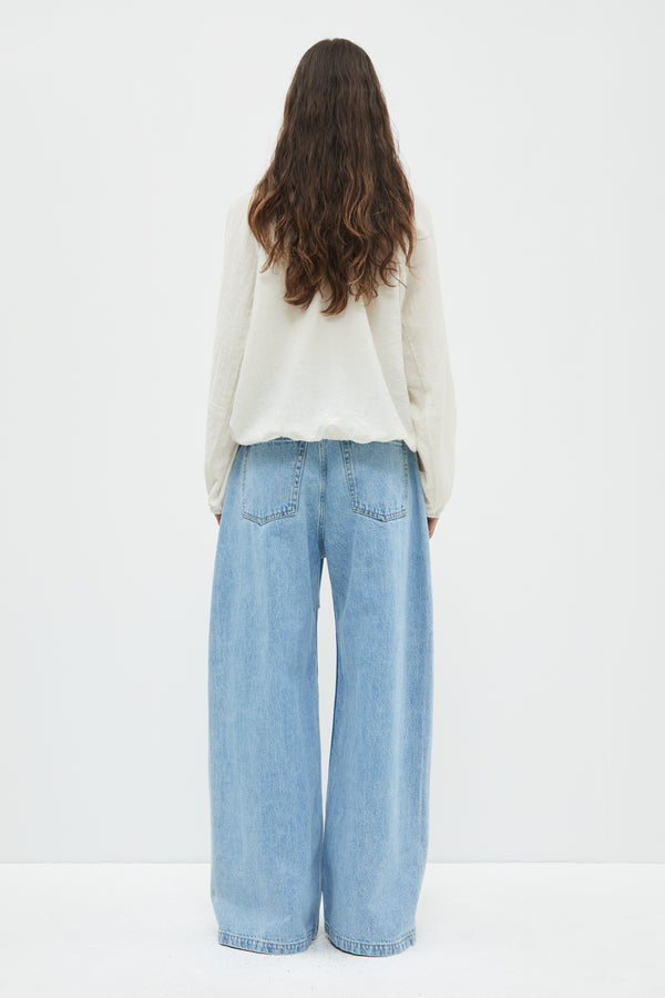 Christian Wijnants Puria Wide Leg Jeans Blue Denim