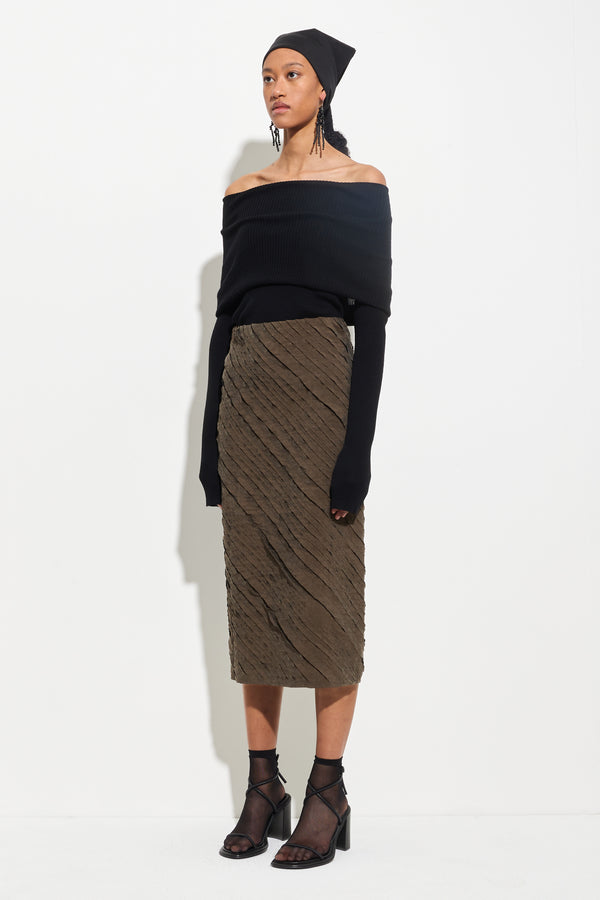 Christian Wijnants Simbi Fluent Skirt Chestnut