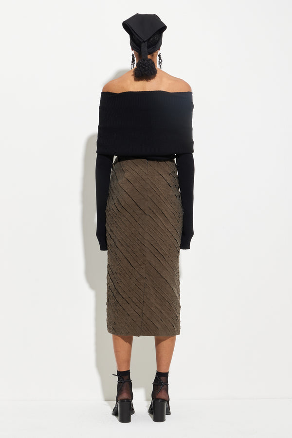 Christian Wijnants Simbi Fluent Skirt Chestnut
