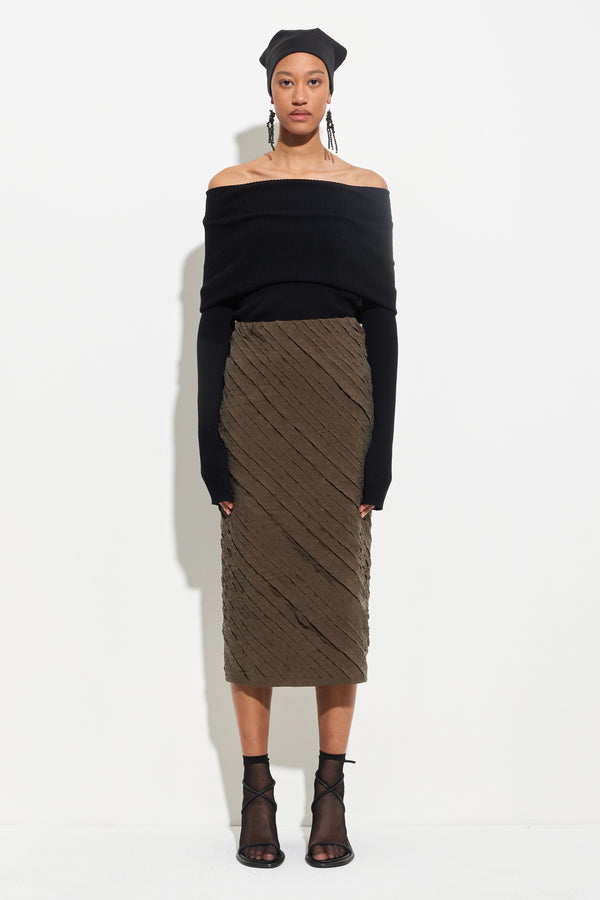christian wijnants Simbi Fluent Skirt Chestnut
