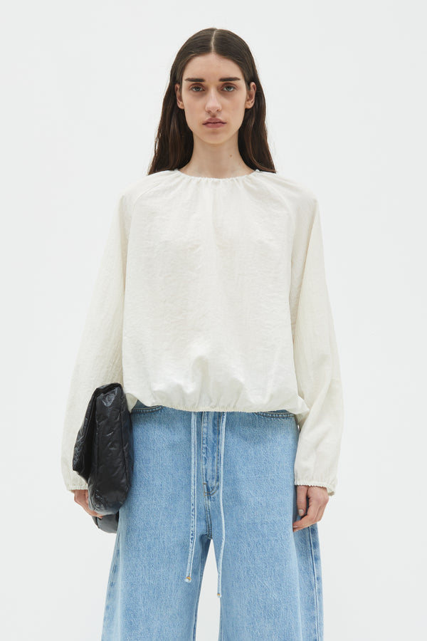 christian wijnants Tanawa Gathered Blouse Milk